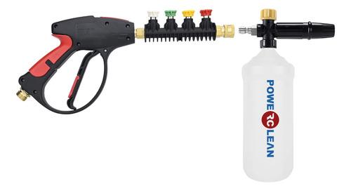 KIT PISTOLA M14 + FOAM LANCE PLASTICO 1 LT + 5 PICOS QC