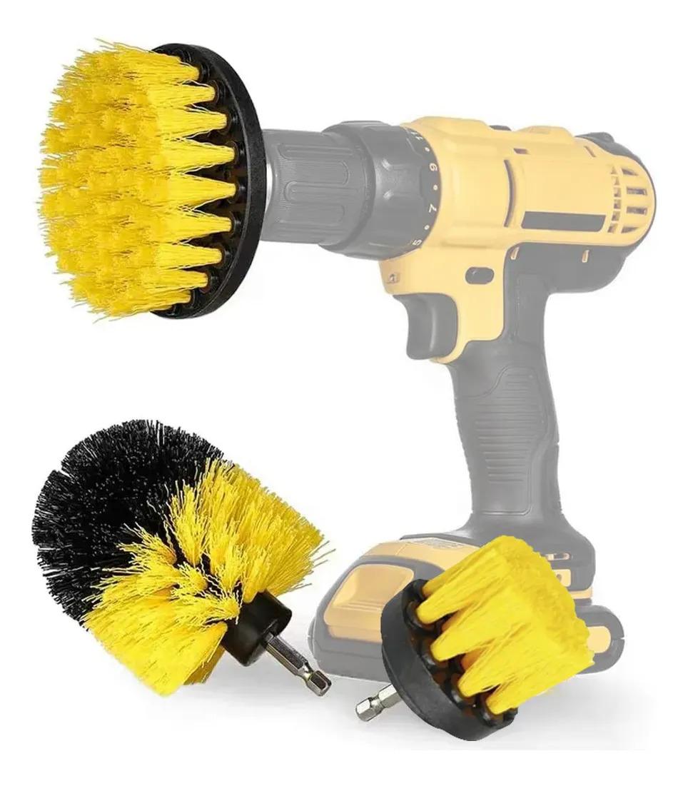 Cepillos De Limpieza Para Taladro Kit 3 Piezas Amarillo