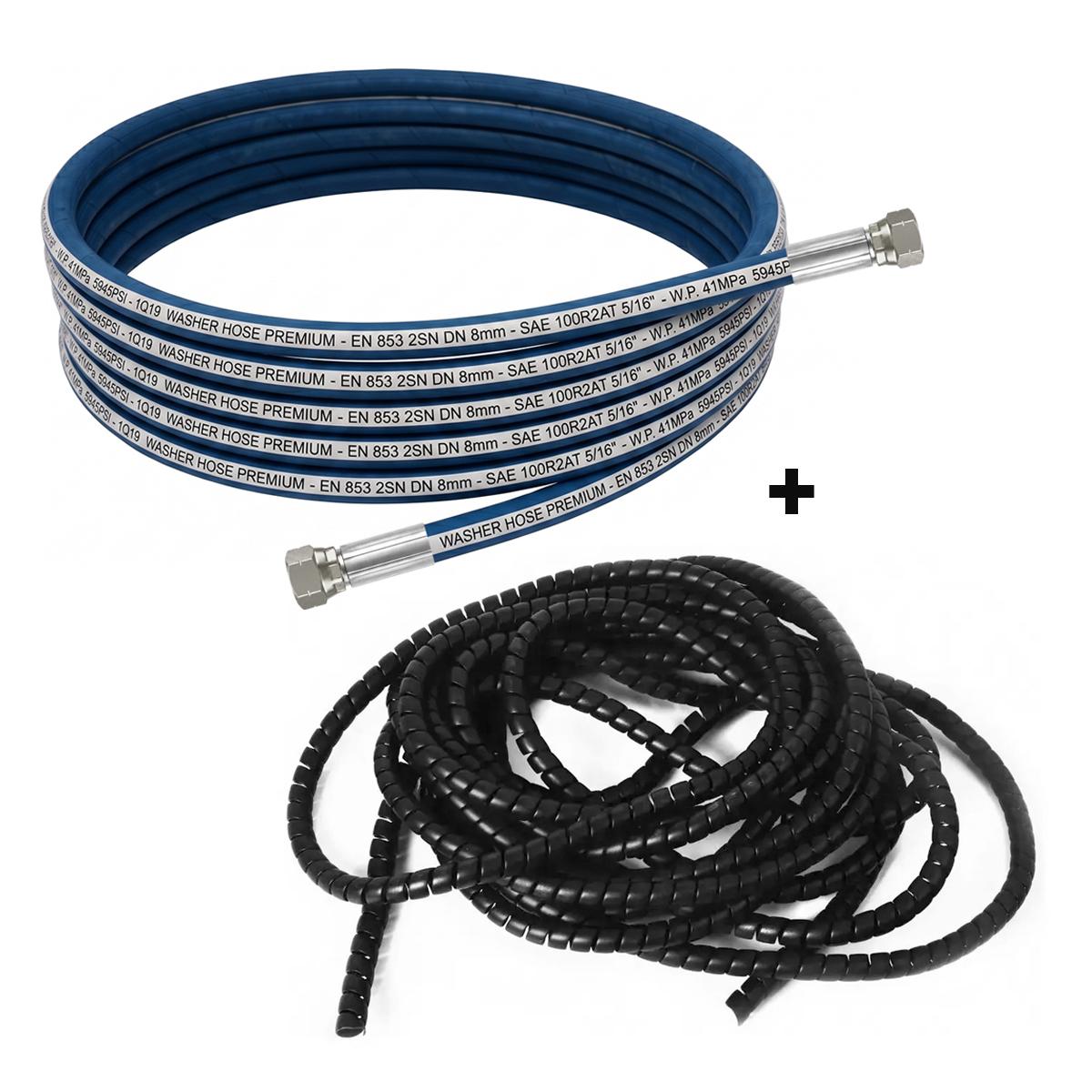 MANGUERA R2 5/16 Agua Fria X 10 MTS Con Terminales 38H X 38H CON PROTECTOR