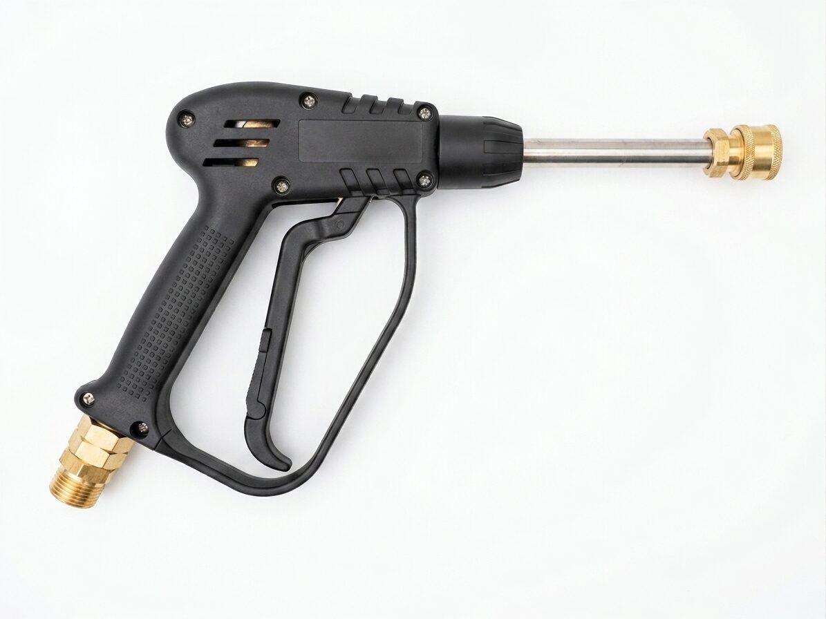Pistola Lanza Corta Hidrolavadora 280 Bar Con Niple M22 T14 X 3/8 Macho